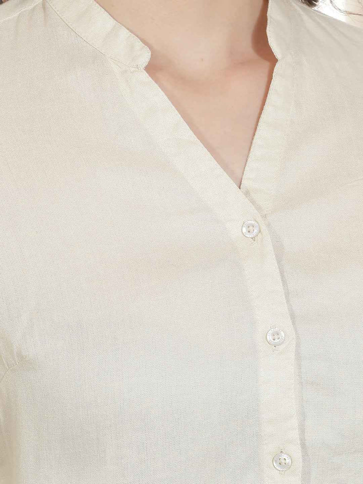 Natural Beige Relaxed Linen Shirt