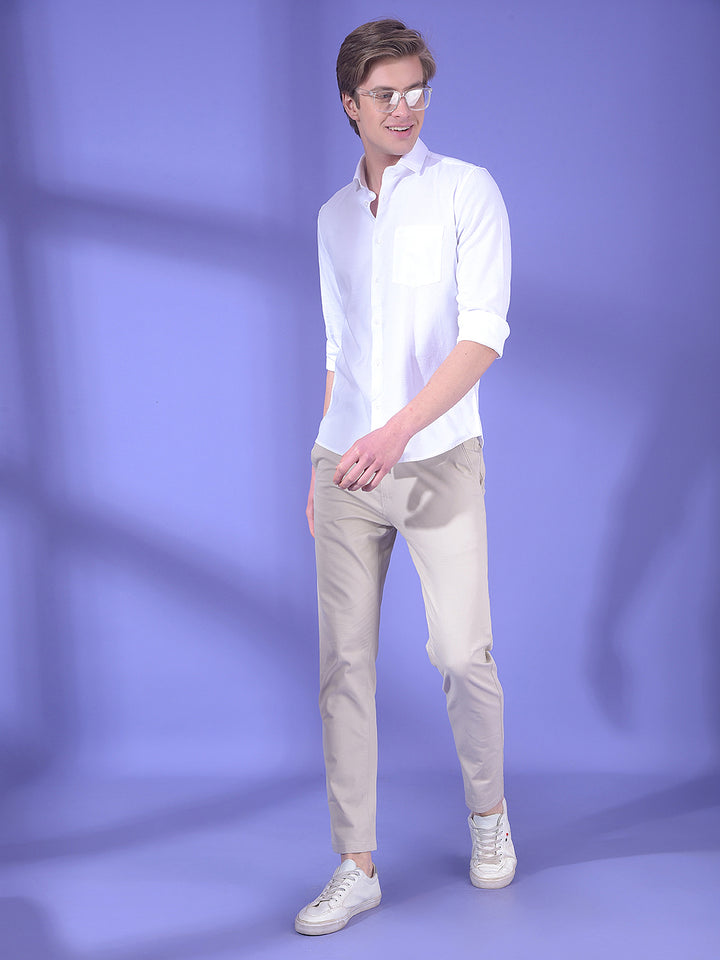 Echo Ivory White Textured Shirt