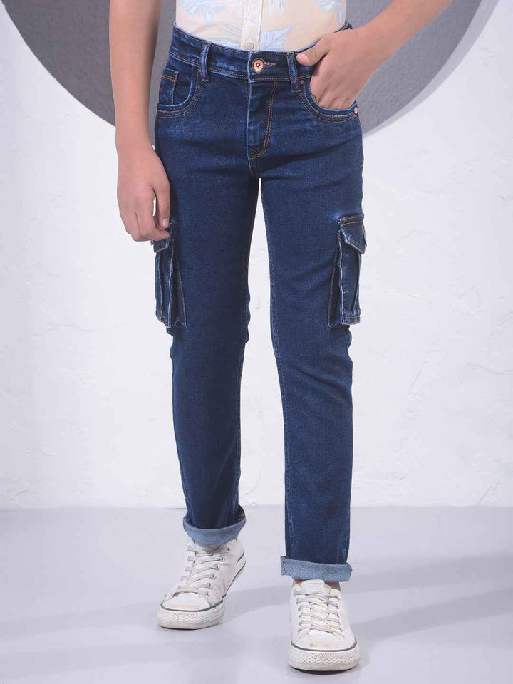 Indigo Blue Utility Cargo Jeans