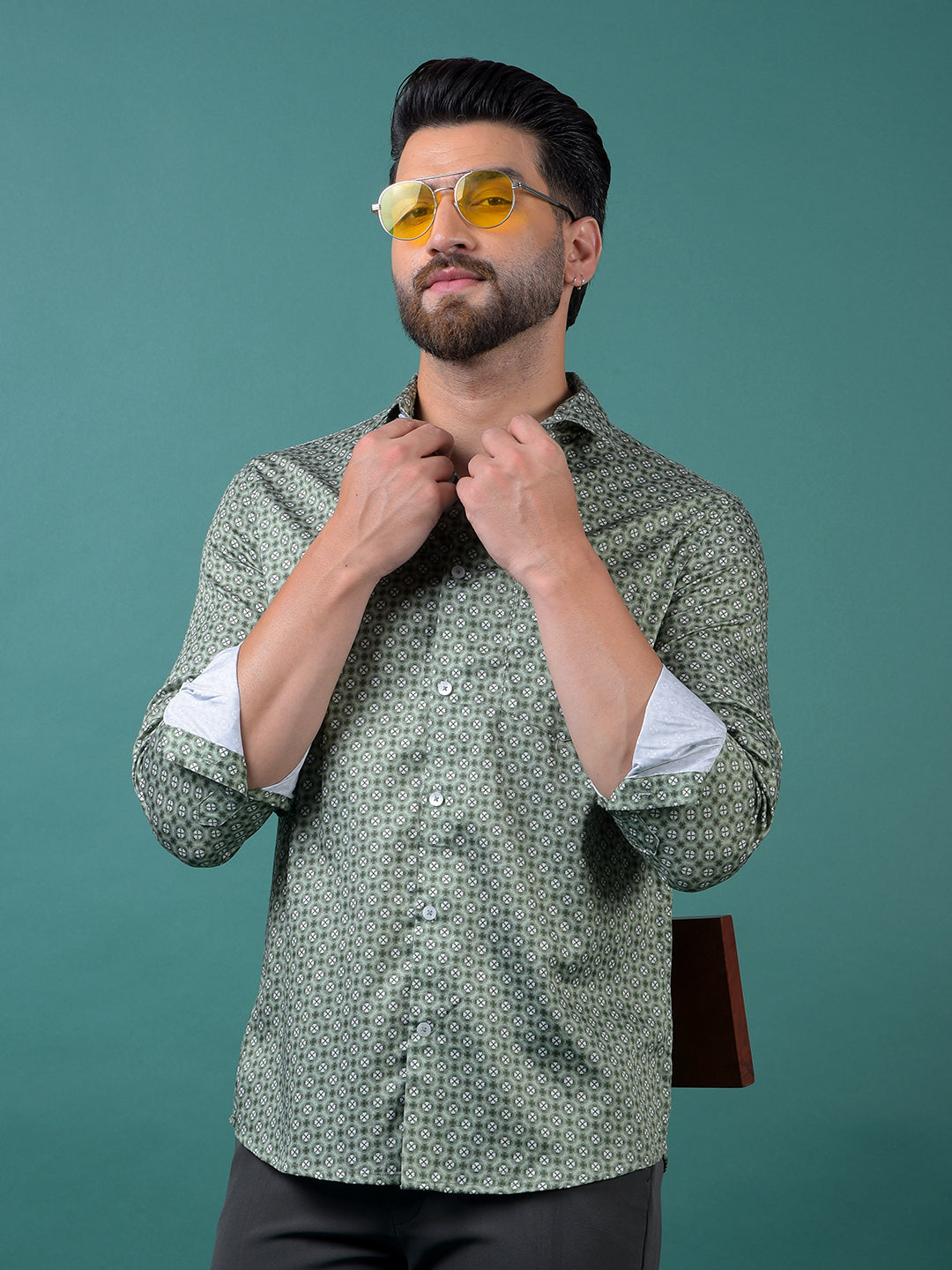 Green Floral Print Shirt