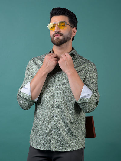 Green Floral Print Shirt