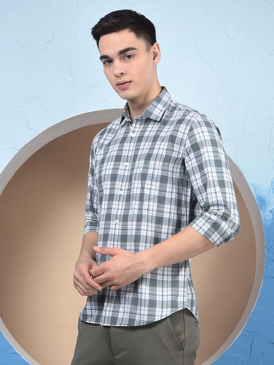 Grey Checked 100% Cotton Shirt