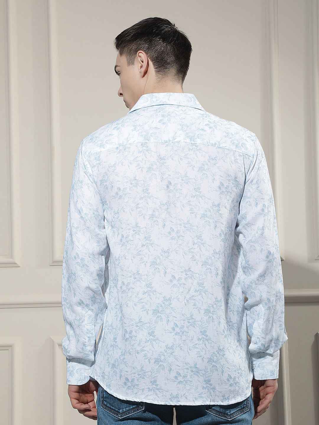 Blue Floral Print Shirt