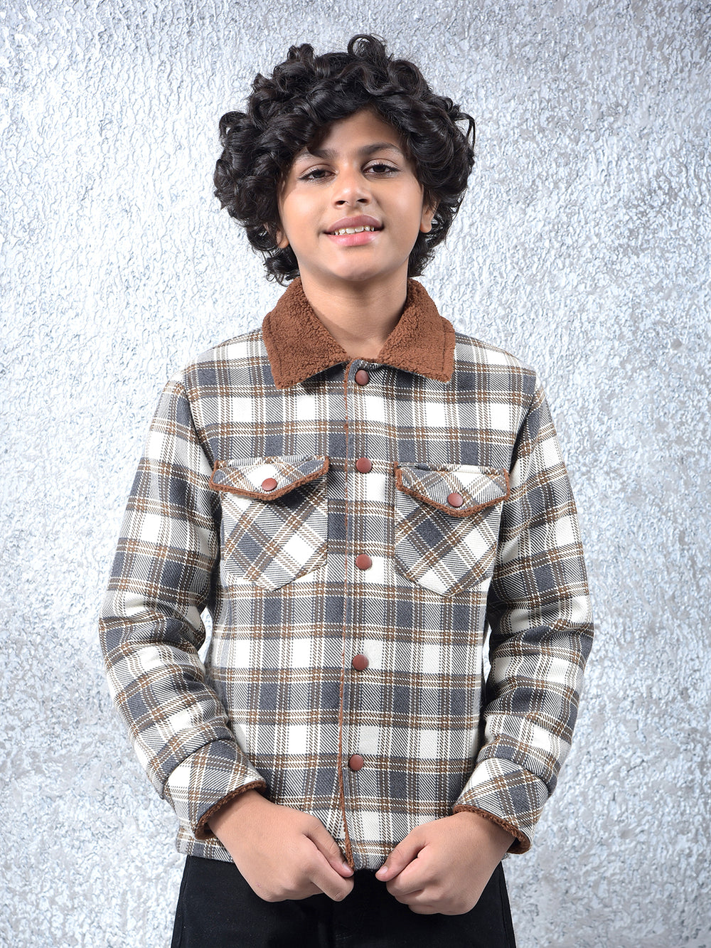 rendy Brown Check Style Shacket