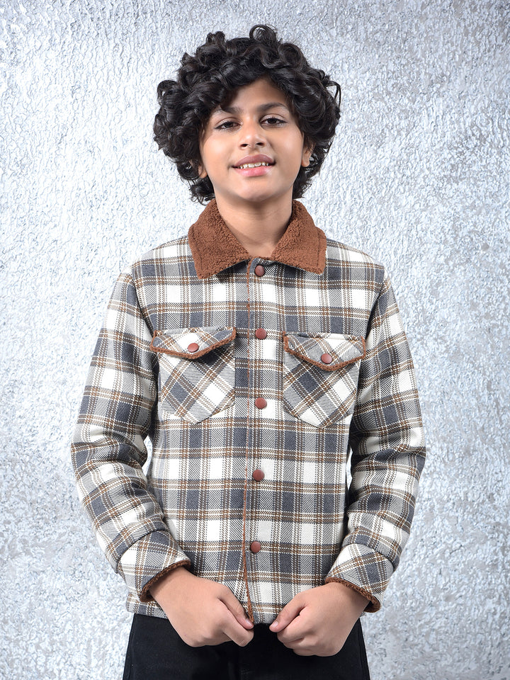 rendy Brown Check Style Shacket