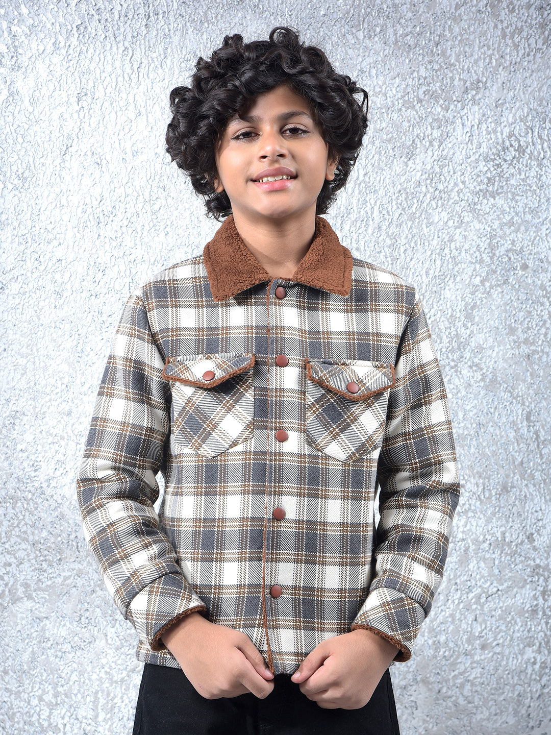 rendy Brown Check Style Shacket
