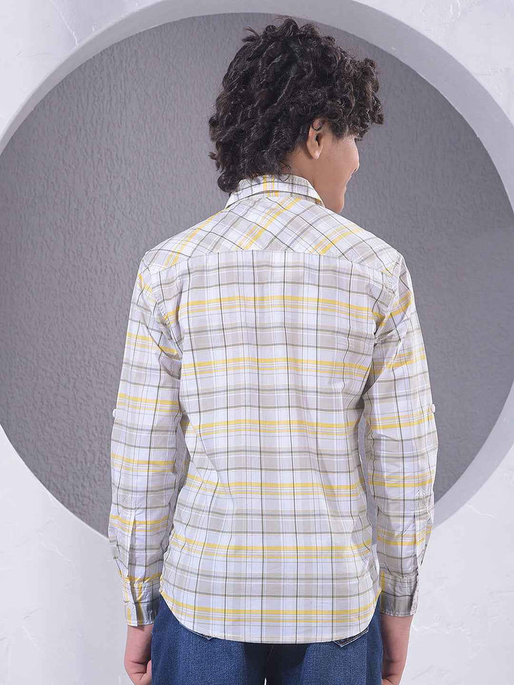 Yellow Checked 100% Cotton Shirt
