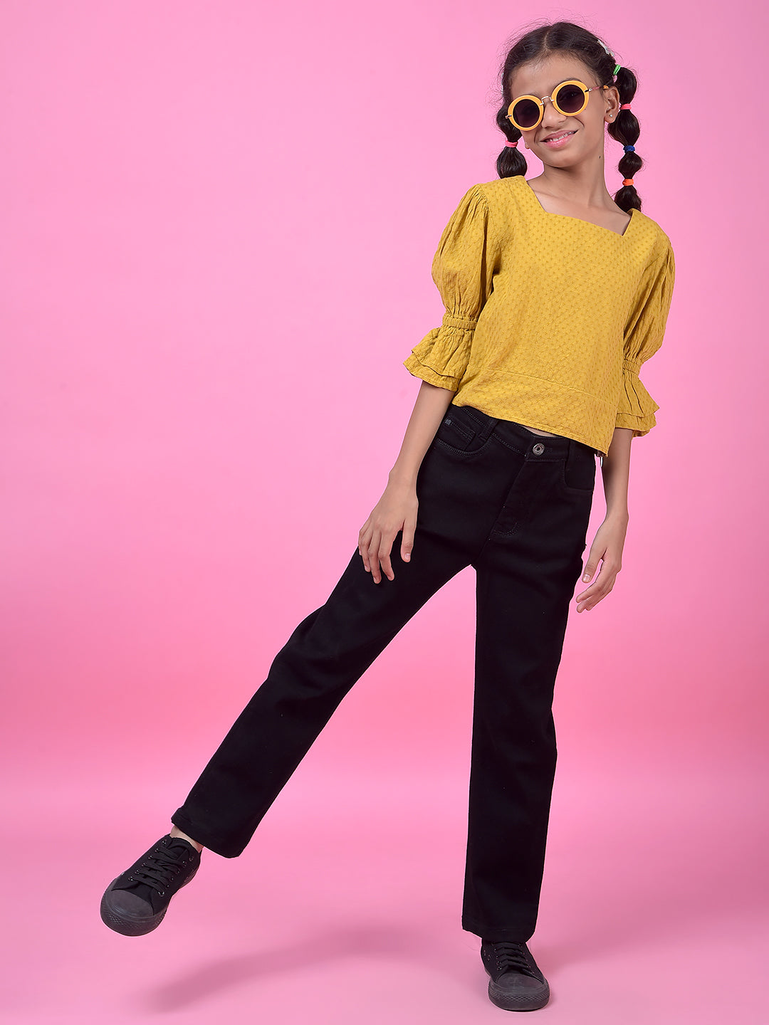 Mustard Square Neck Top
