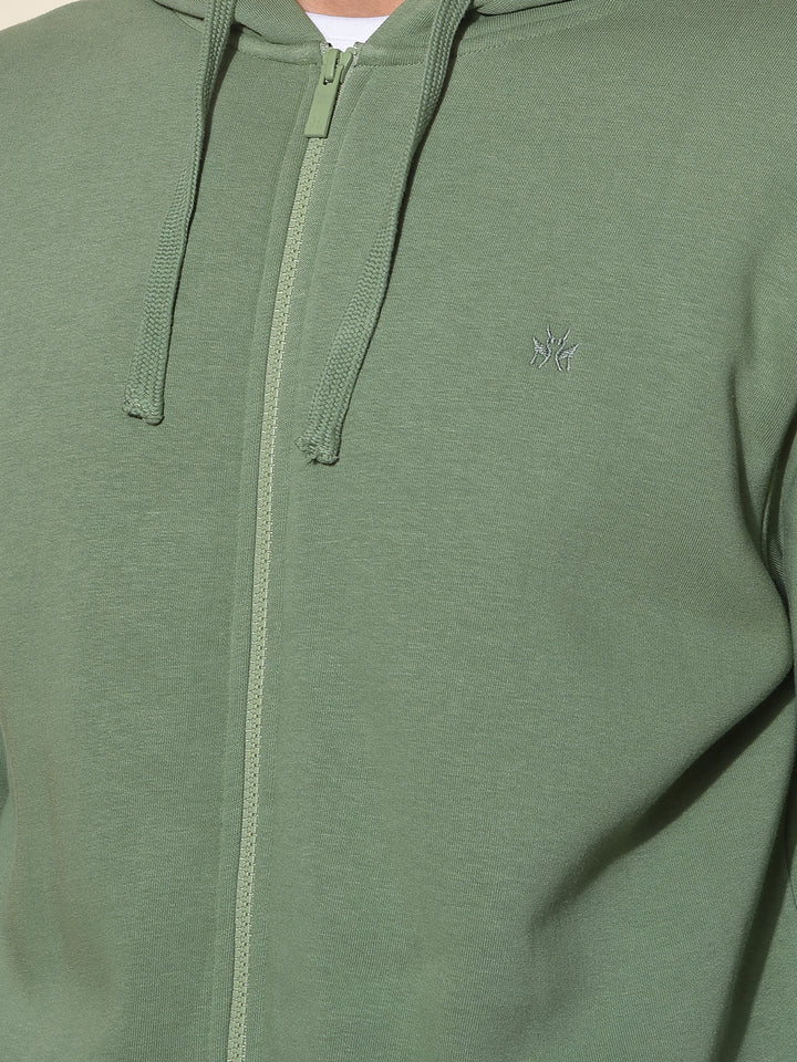 Swanky Green Hooded Neck Sweatshirt