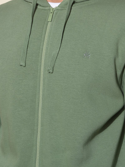 Swanky Green Hooded Neck Sweatshirt