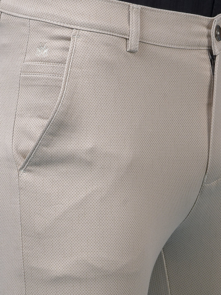Beige Printed Trousers