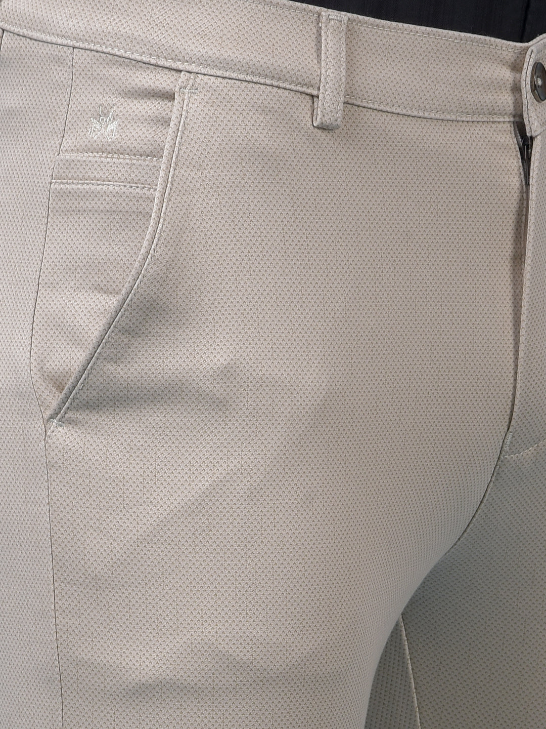 Beige Printed Trousers