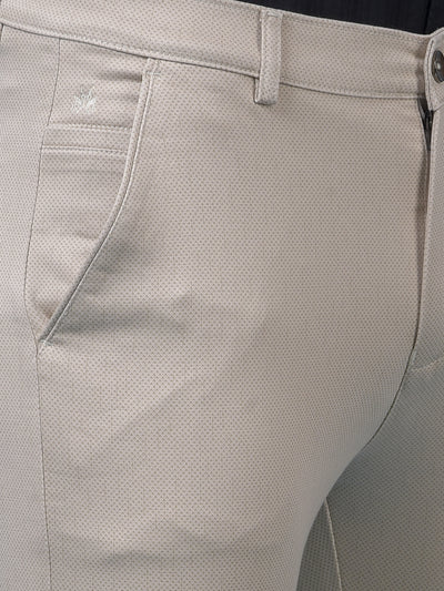 Beige Printed Trousers