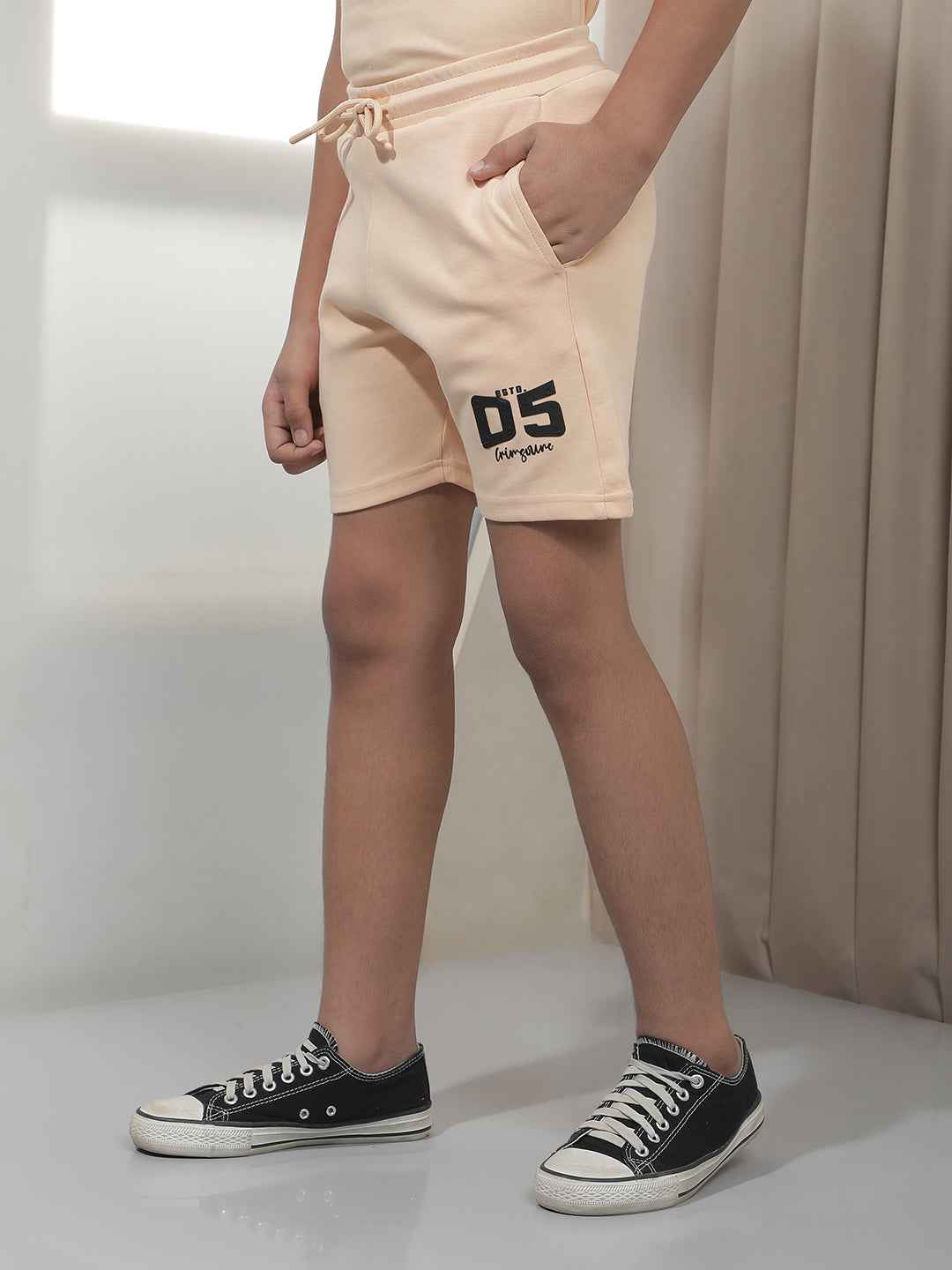 Peach Graphic Print Shorts