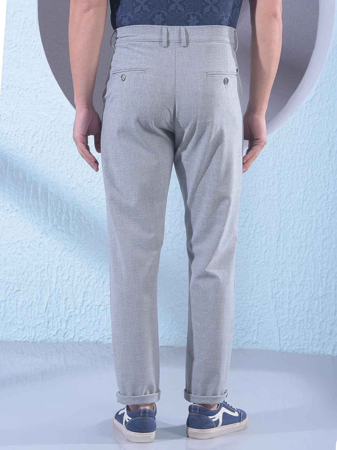 Grey Checked Trousers