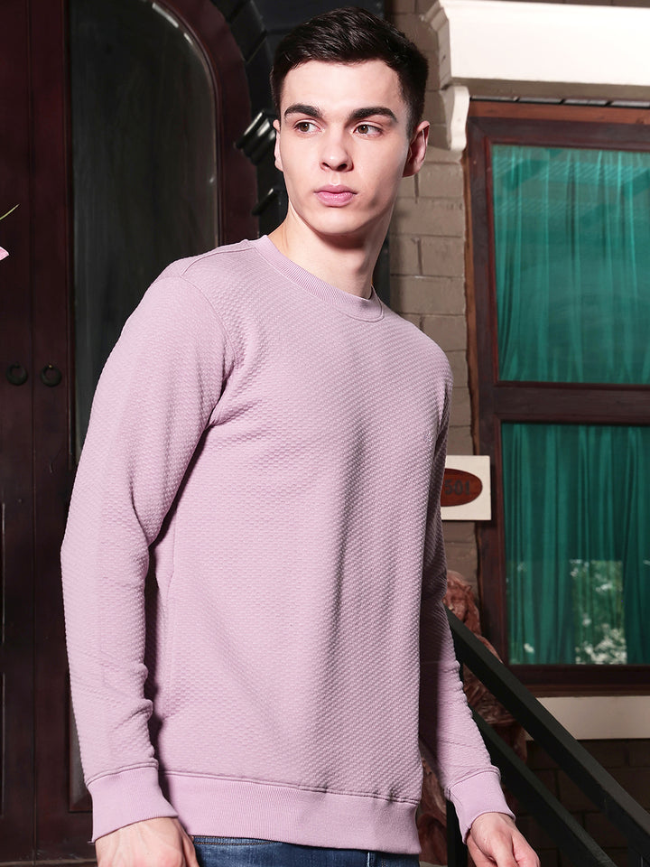 Contemporary Amethyst Purple Jacquard Sweatshirt