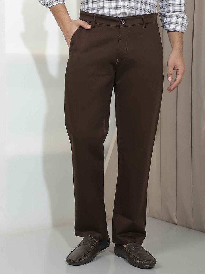 Brown Straight Trousers