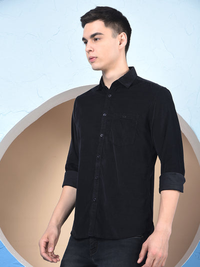 Black 100% Cotton Corduroy Shirt