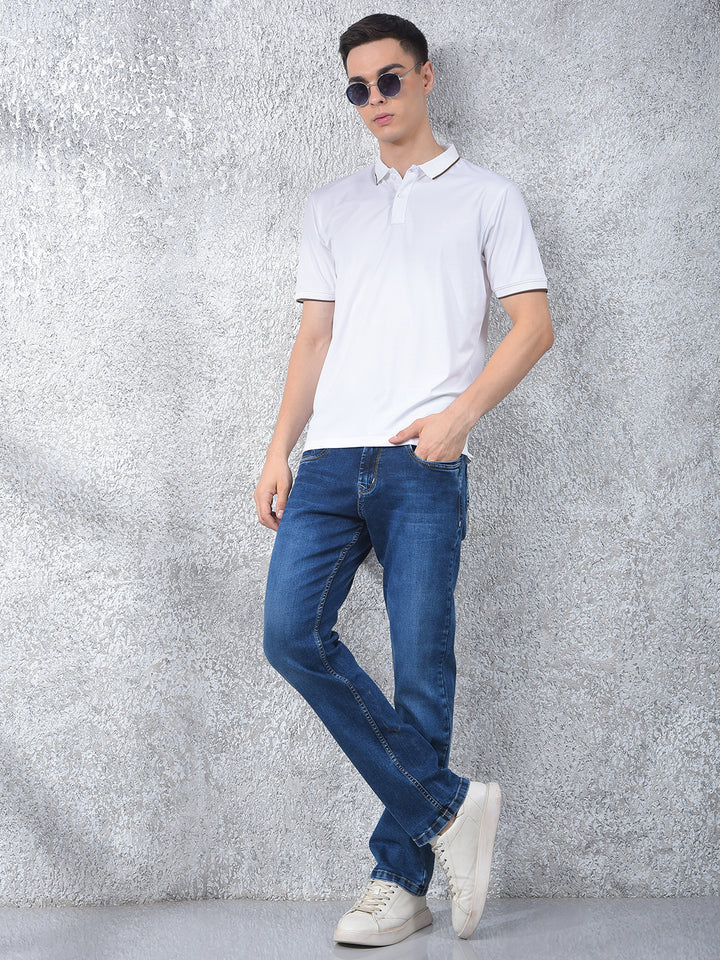 White Polo-Neck T-Shirt