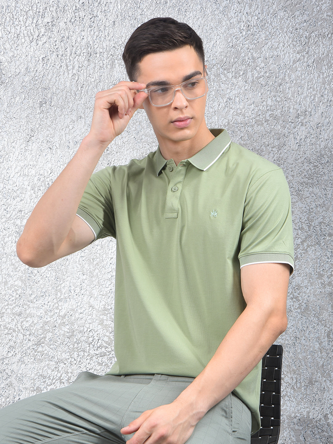 Modish Green Polo Neck T-Shirt