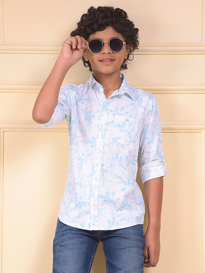 Blue Floral Print Shirt