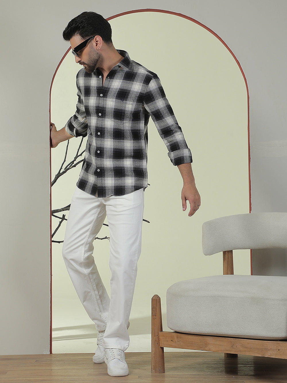 White Cotton Straight Jeans