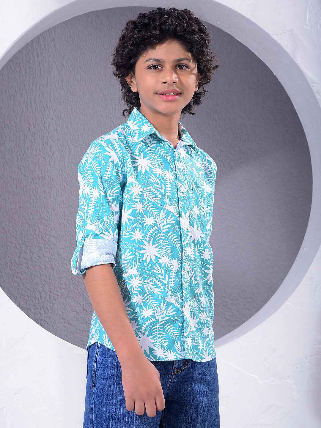 Green Floral Print Shirt