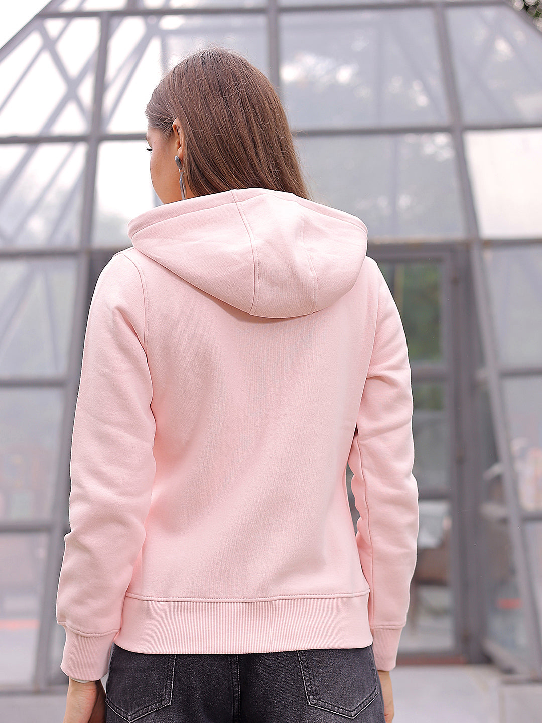 Pink Hooded Neck Sweatshirt