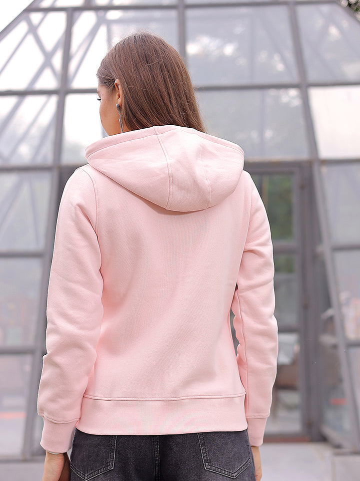 Pink Hooded Neck Sweatshirt