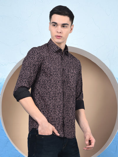 Purple Abstract Print 100% Cotton Shirt