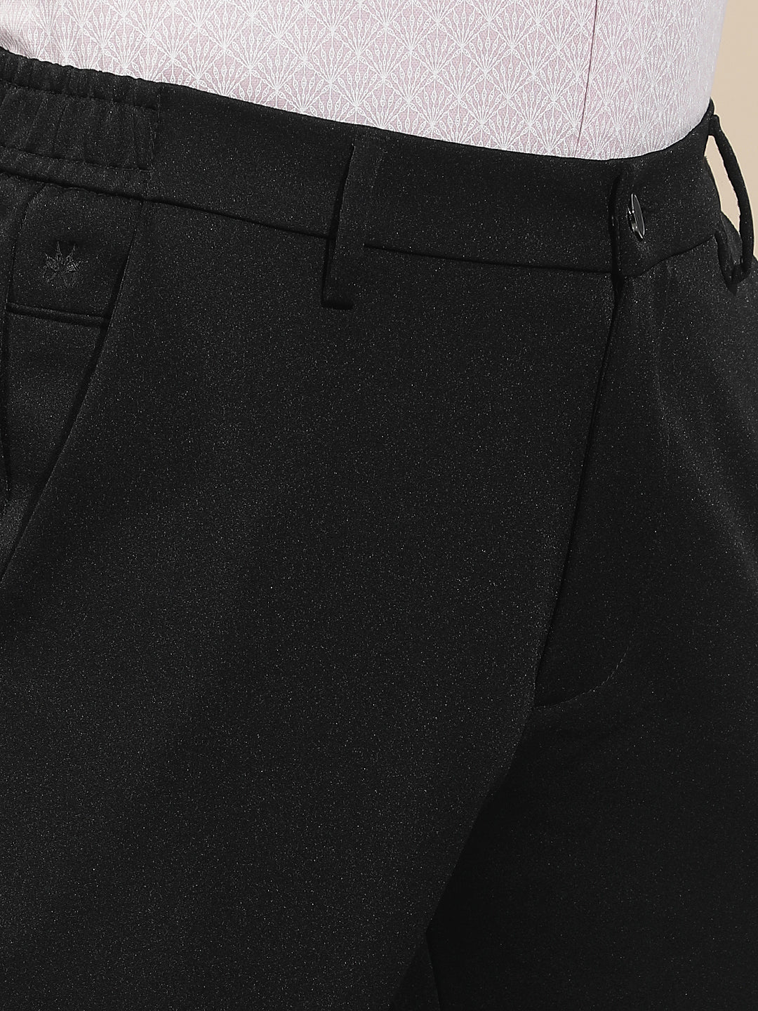Chic Carbon Black Knitted Trousers