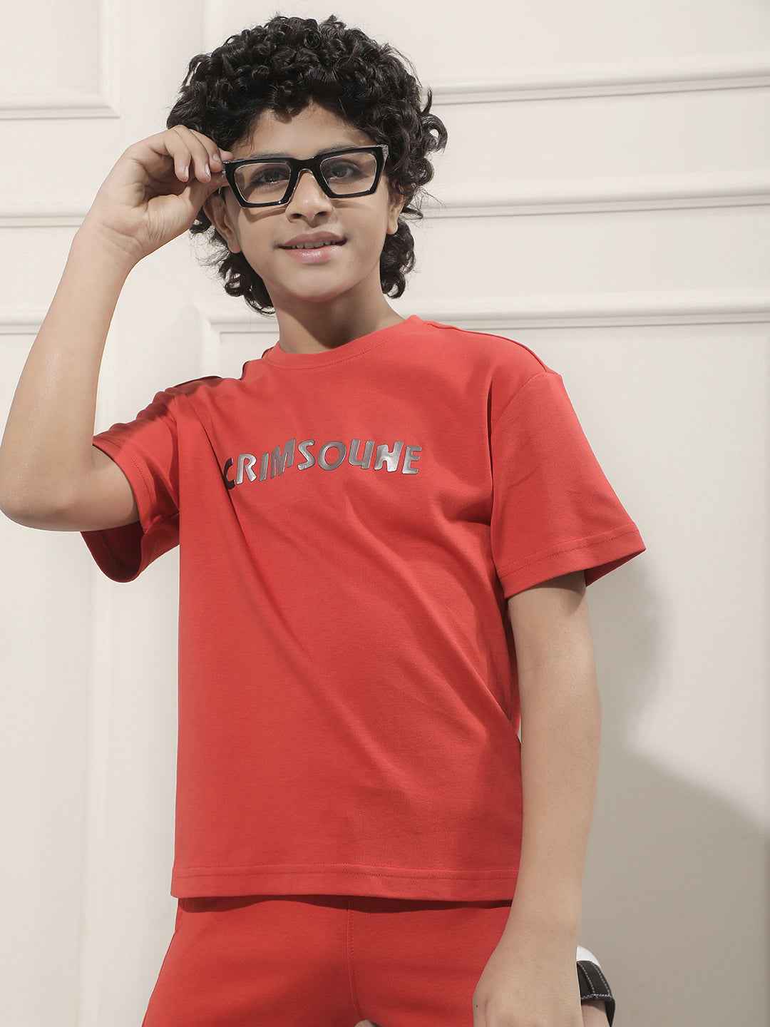 Red Typographic Print 100% Cotton T-Shirt
