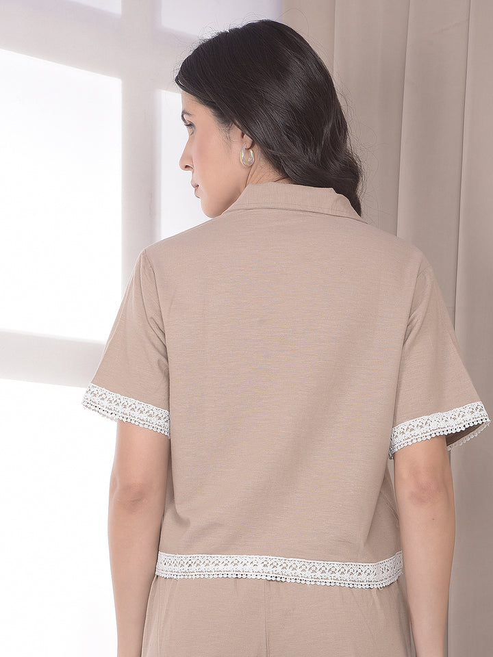Minimalist Beige Linen Shirt
