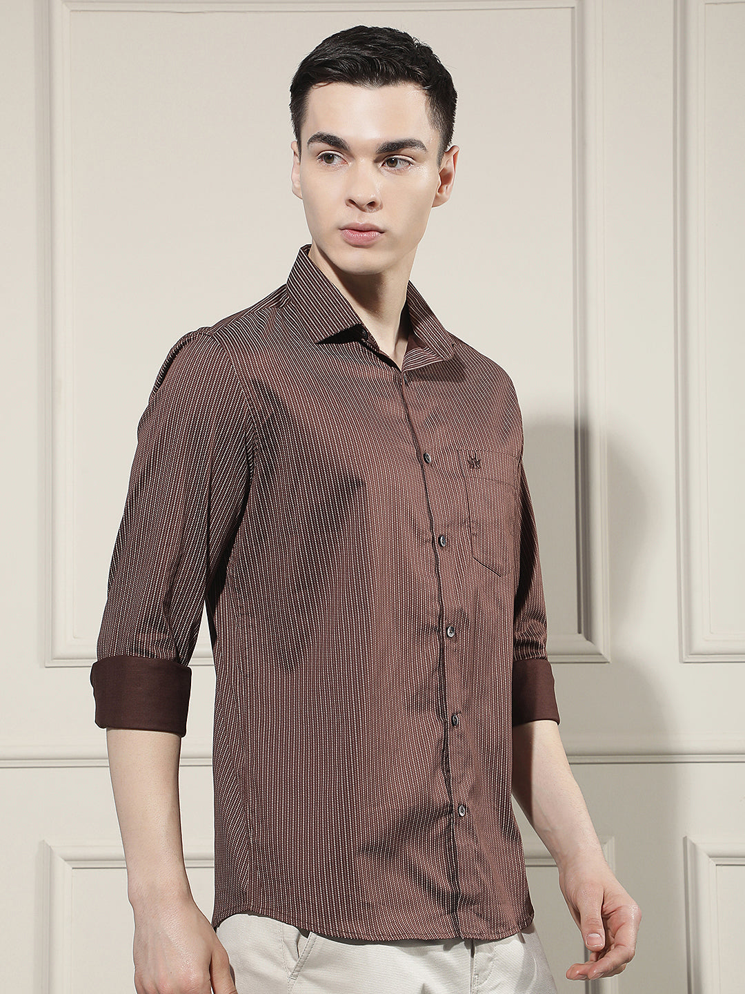 Fresh Brown Printed Shirt