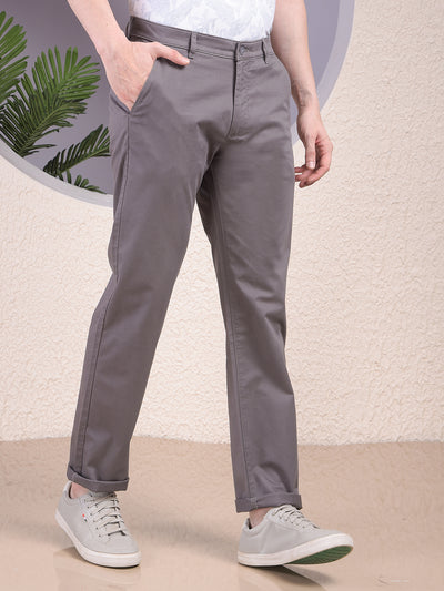 Vivid Grey Straight Trousers