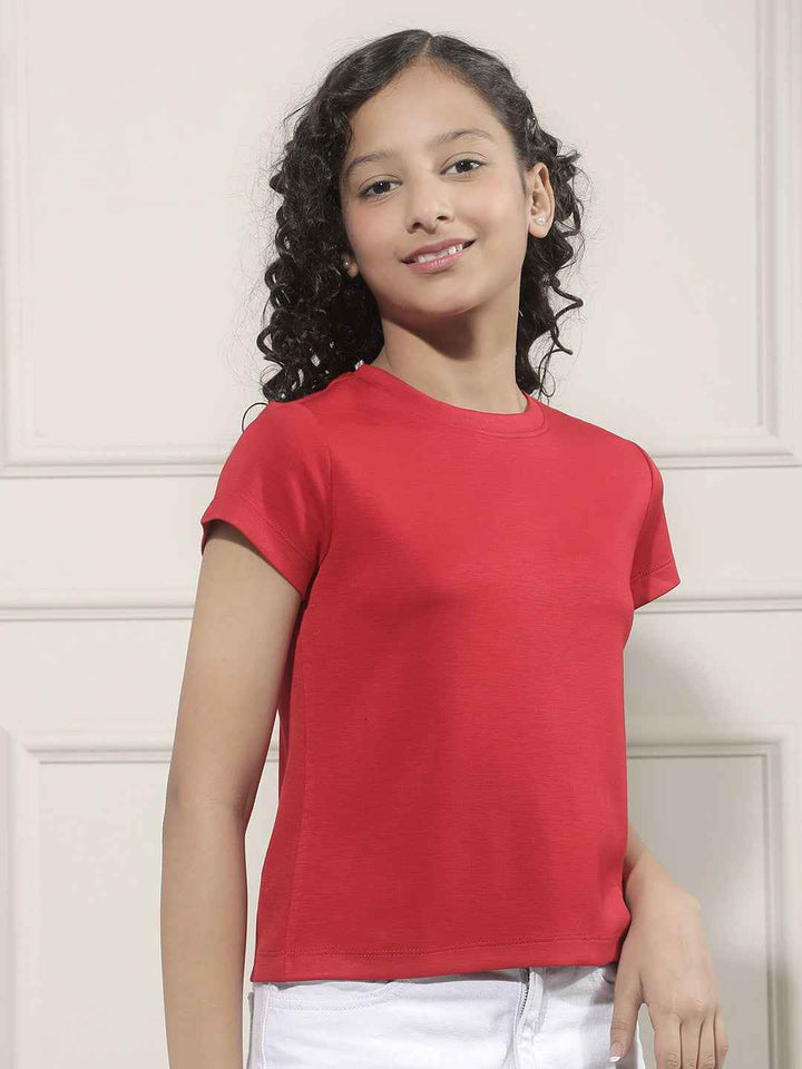 Luxe Red Crop T-Shirt