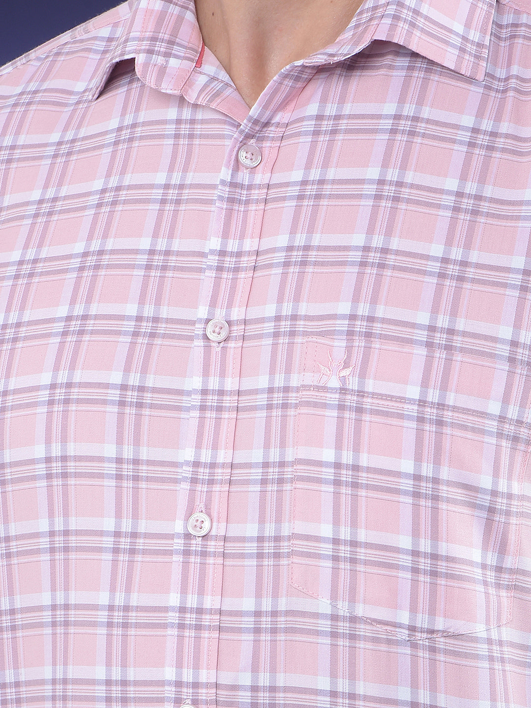 Pink Checked Casual Shirt