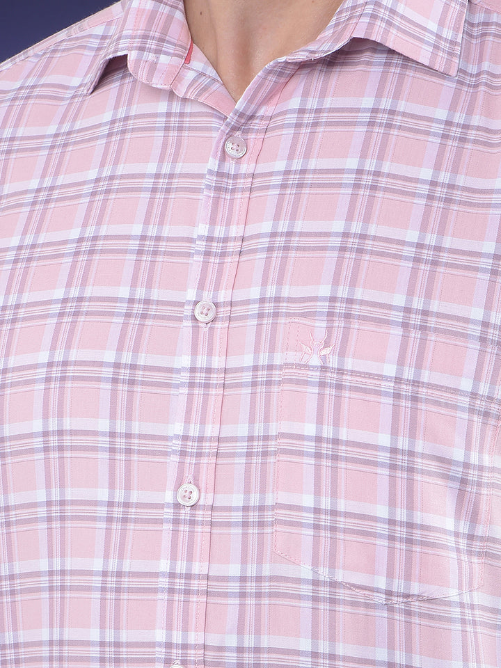 Pink Checked Casual Shirt