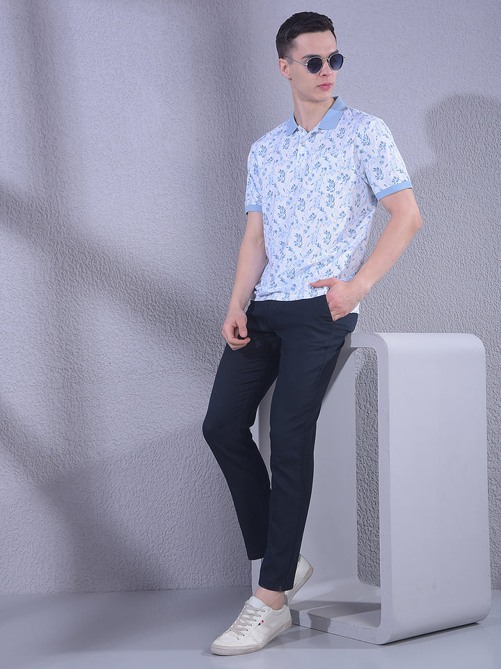 Blue Floral Print T-Shirt