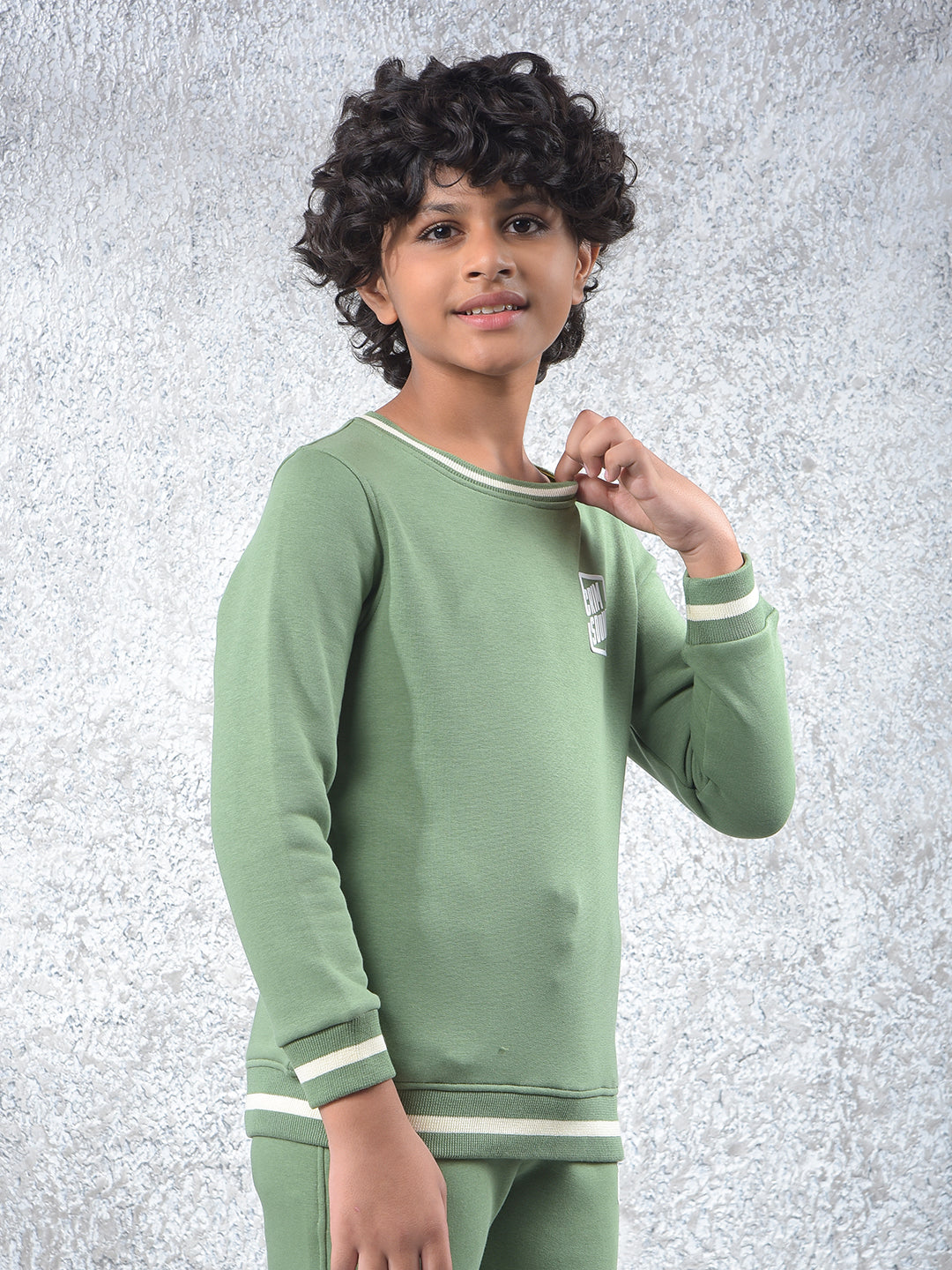 Ultra Soft Green Printed Sweatshirt