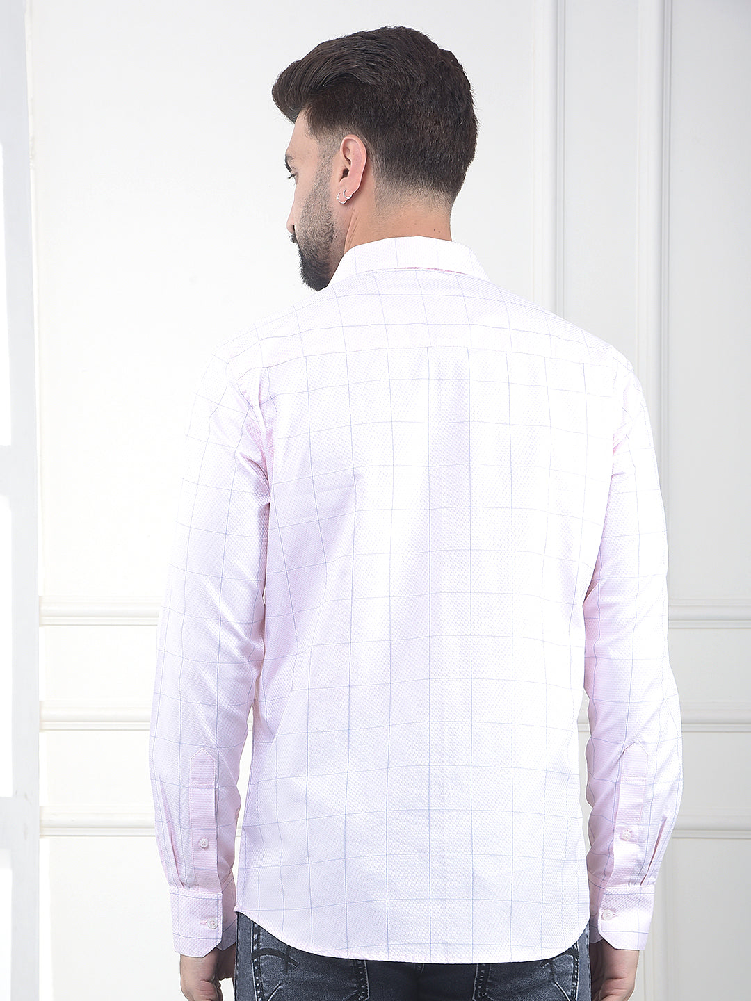 Pink Checked 100% Cotton Shirt