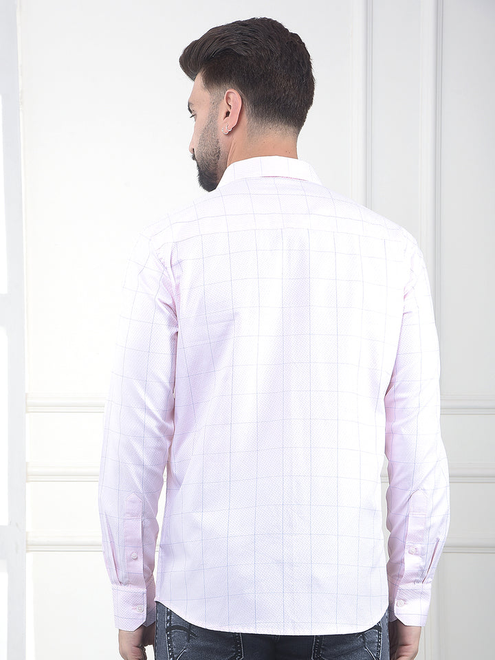Pink Checked 100% Cotton Shirt