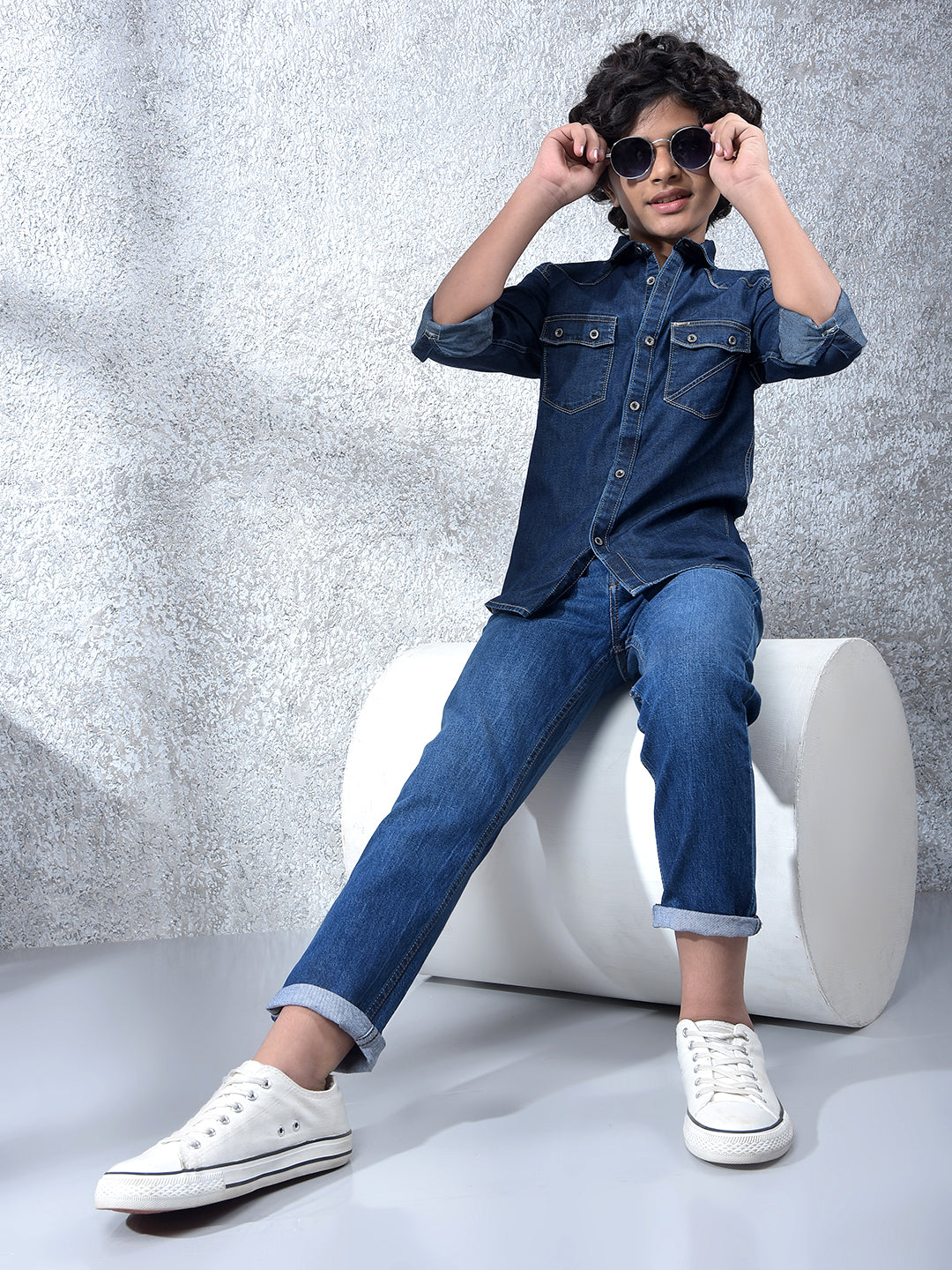 Contemporary Navy Blue Straight Jeans