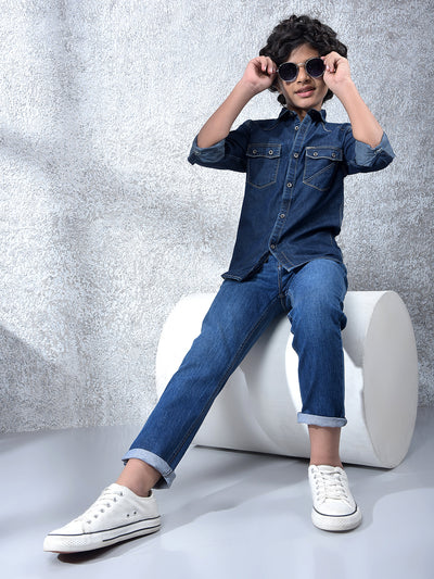 Contemporary Navy Blue Straight Jeans