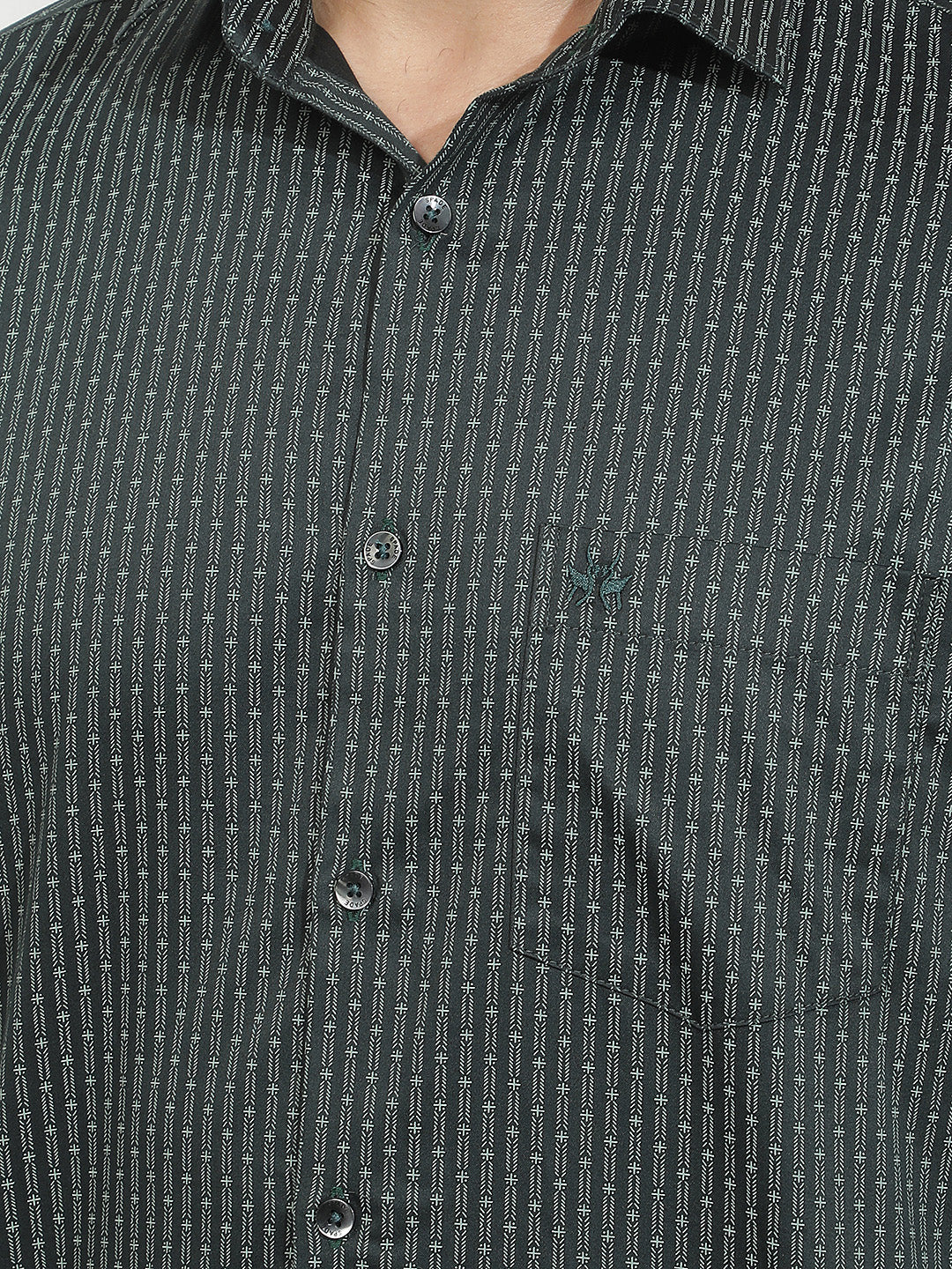 Green Geometric Print Shirt