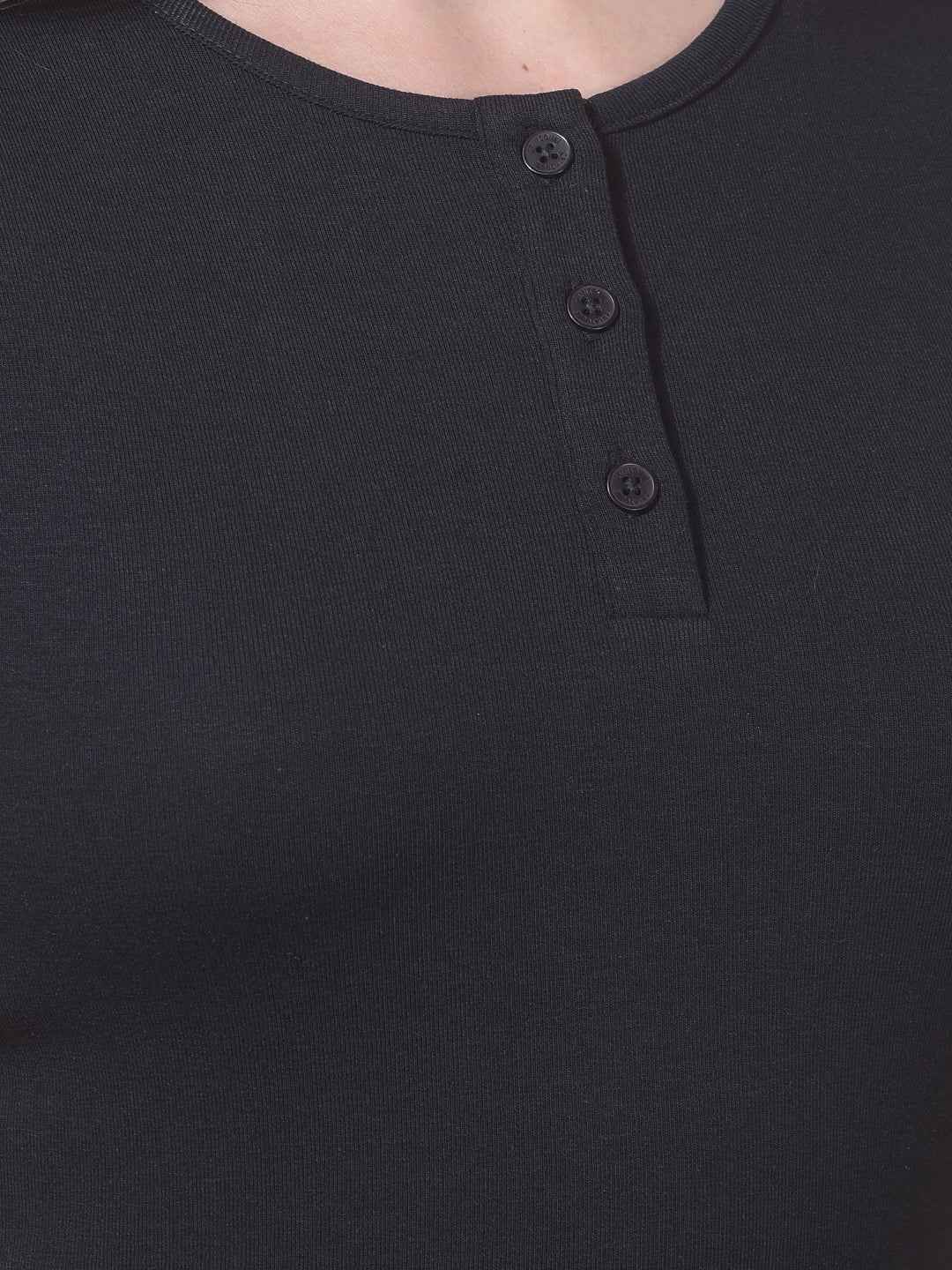 Black Modal Cropped T-Shirt