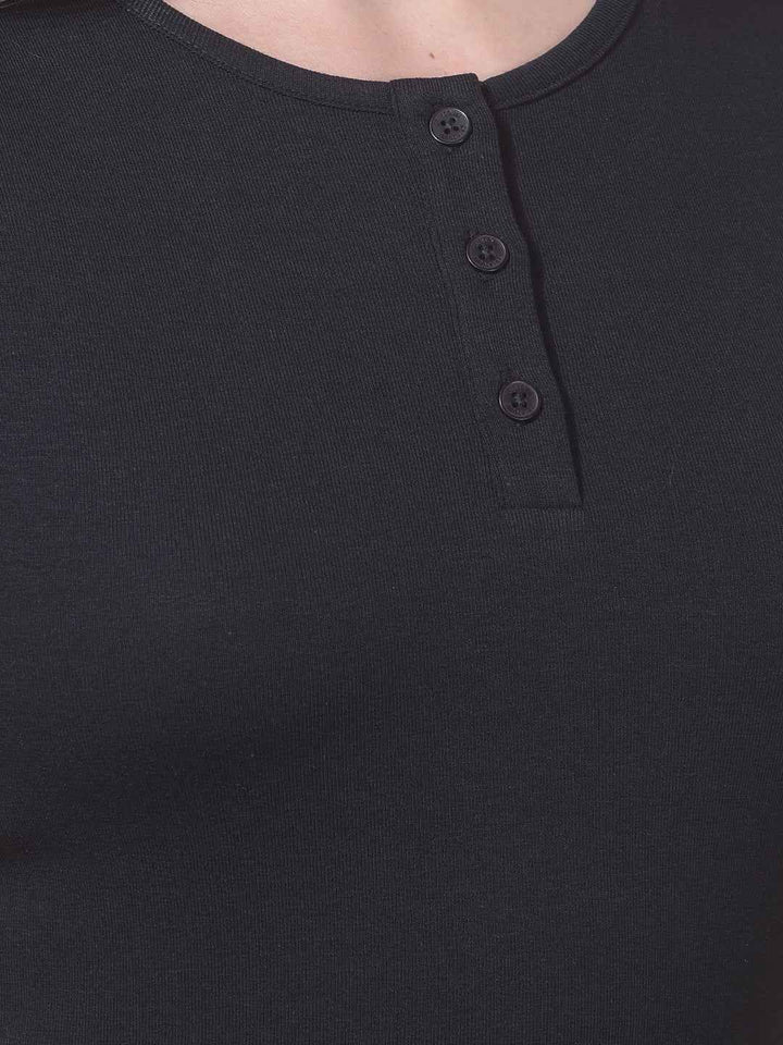 Black Modal Cropped T-Shirt