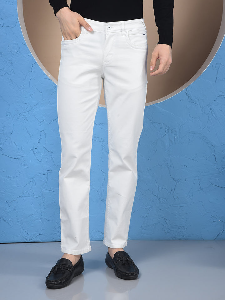 Chic White Straight Jeans
