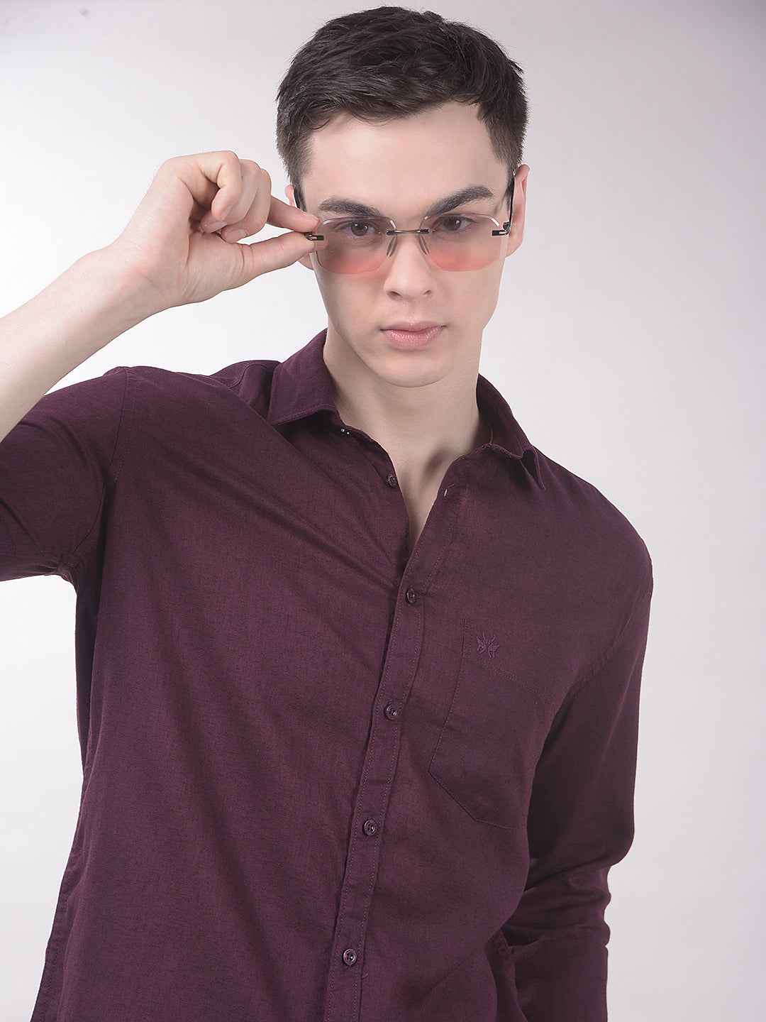 GlowWine Linen Shirt