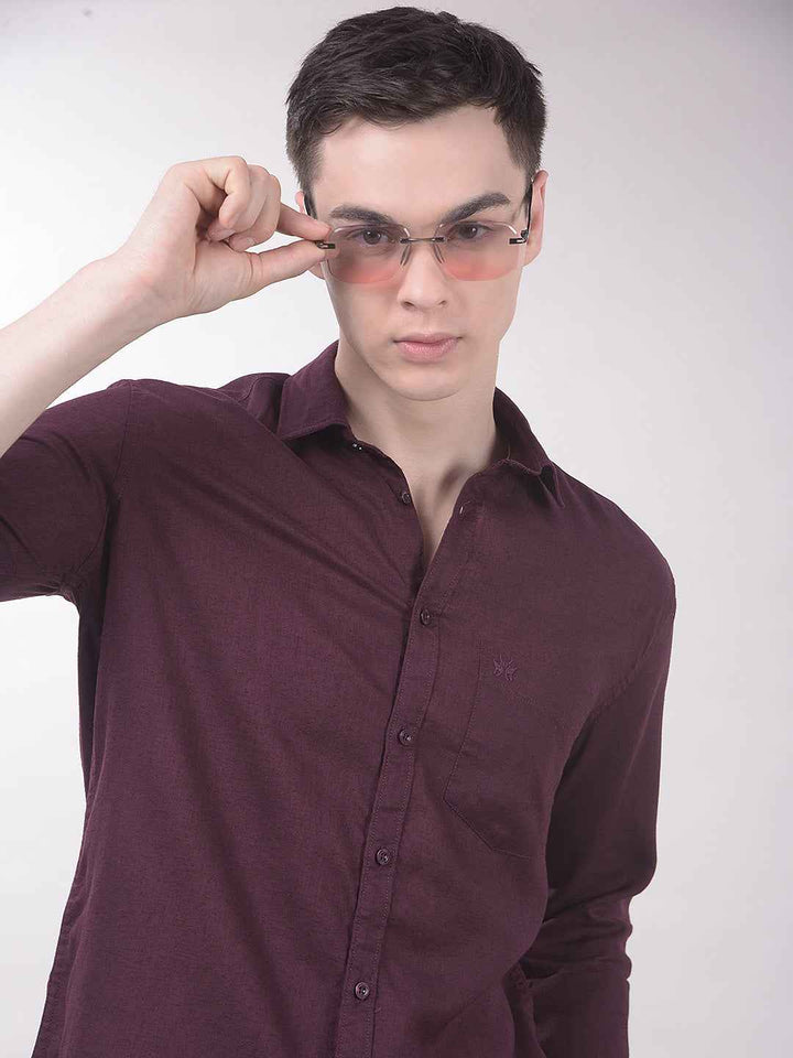 GlowWine Linen Shirt